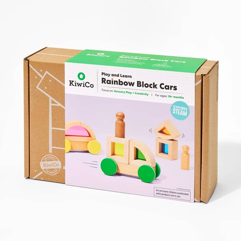 Set of wooden toys including a car, blocks, and shapes on a transparent background