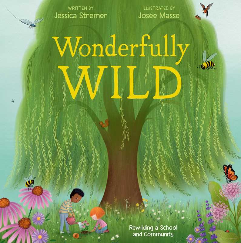 Book cover of 'Wonderfully Wild' with a tree and children among flowers.