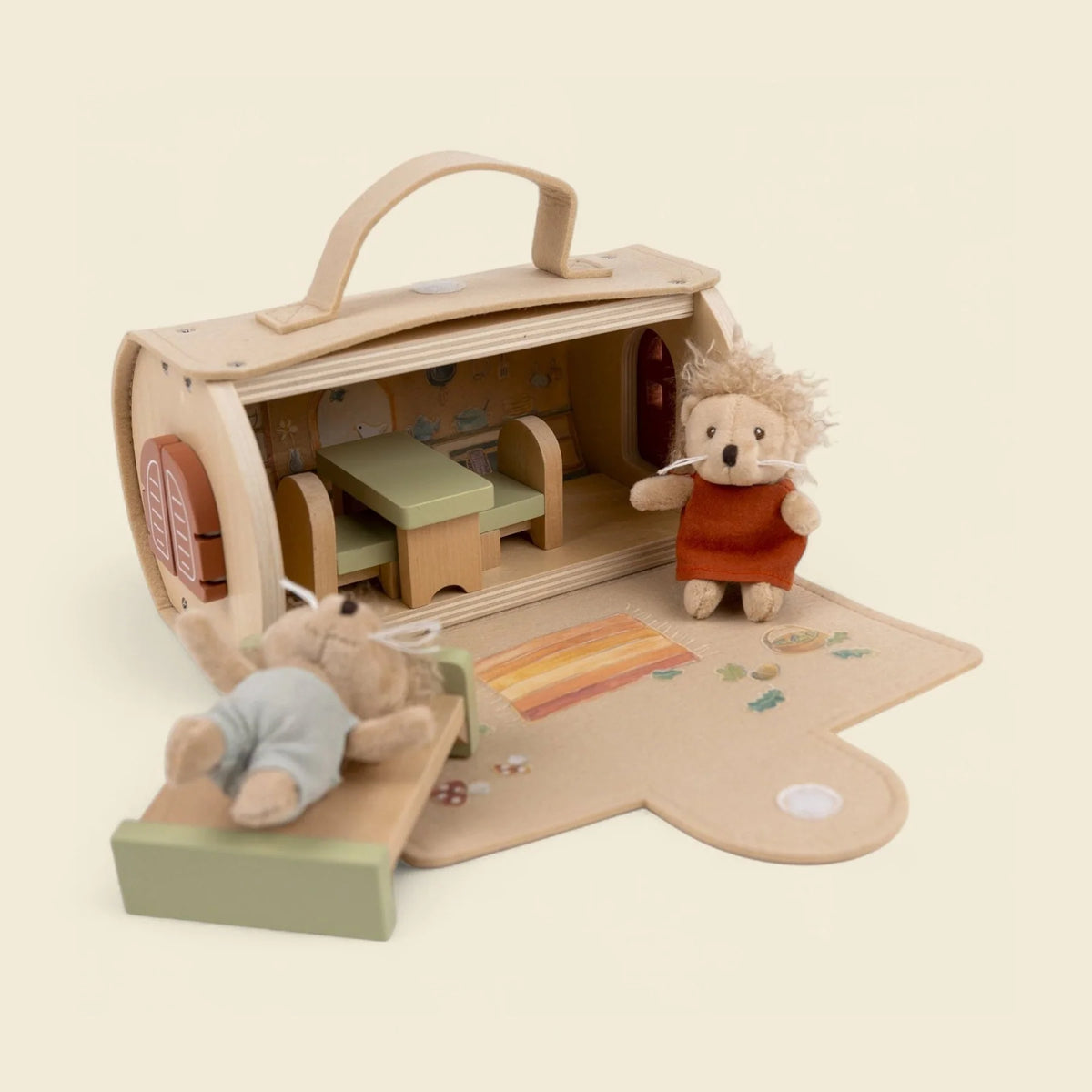 Log House with Minature Friend