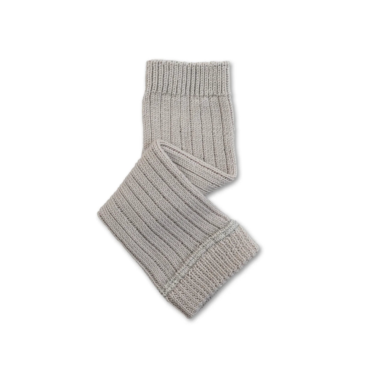A pair of light gray ribbed knit leggingswith a textured vertical stripe pattern, displayed on a clean white background.