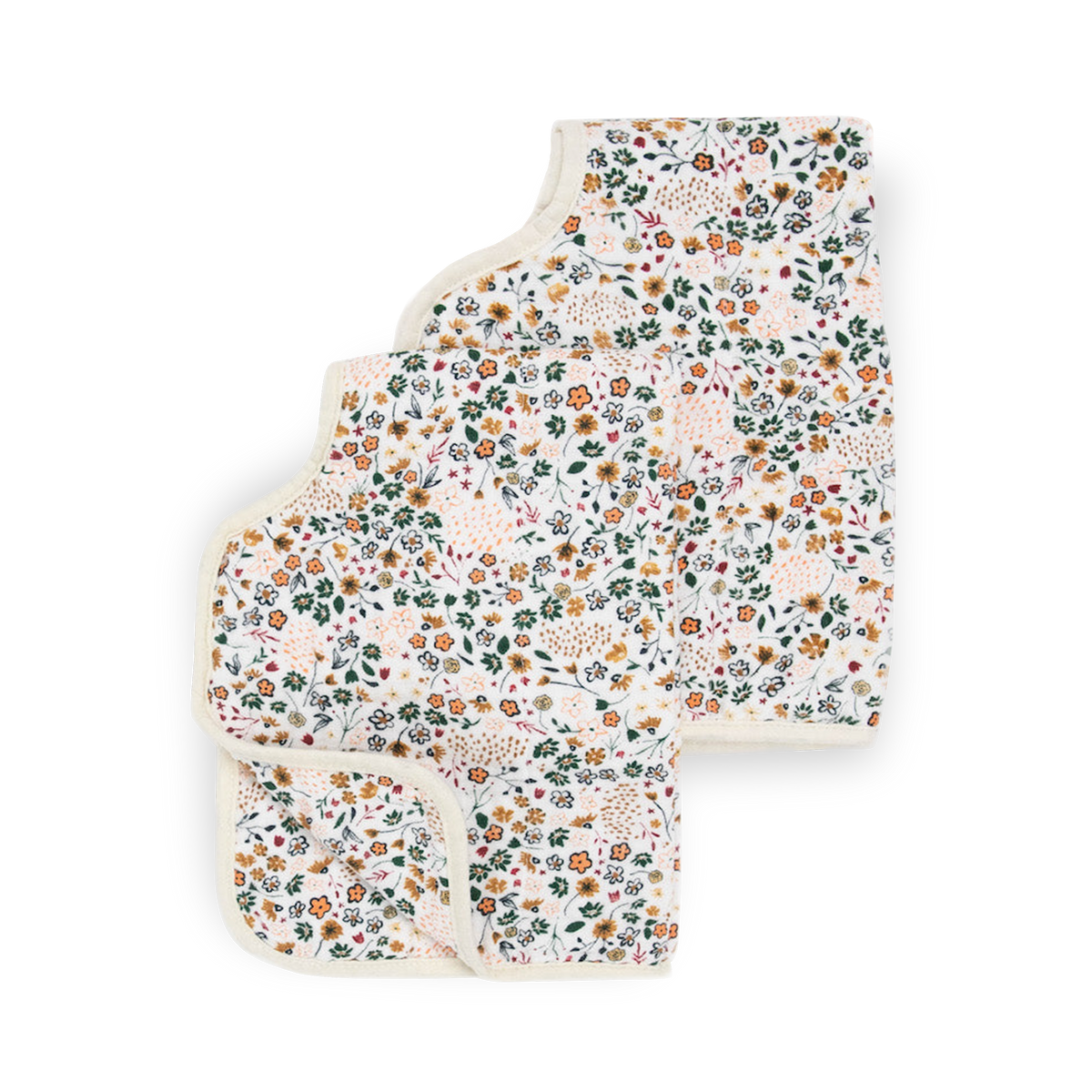 Cotton Muslin Burp Cloth 2 Pack - Pressed Petals