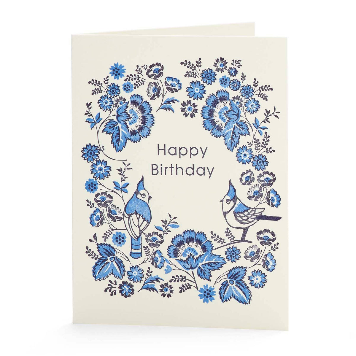 Bluejay Happy BD Letterpress Card