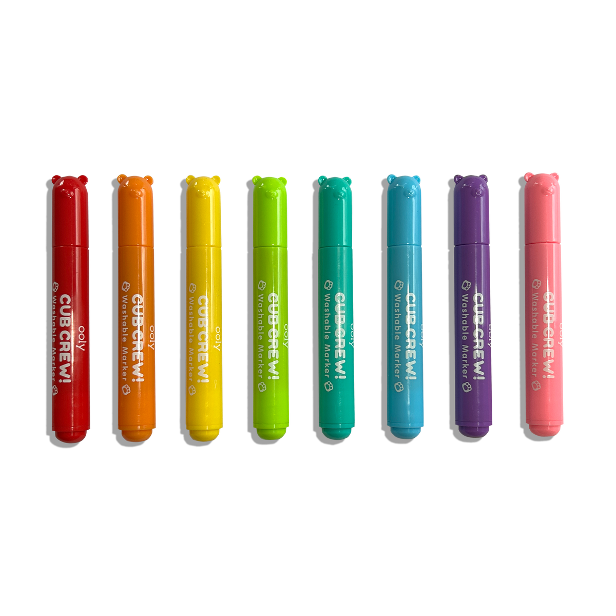Set of colorful markers with 'Cub Crew' branding on a white background
