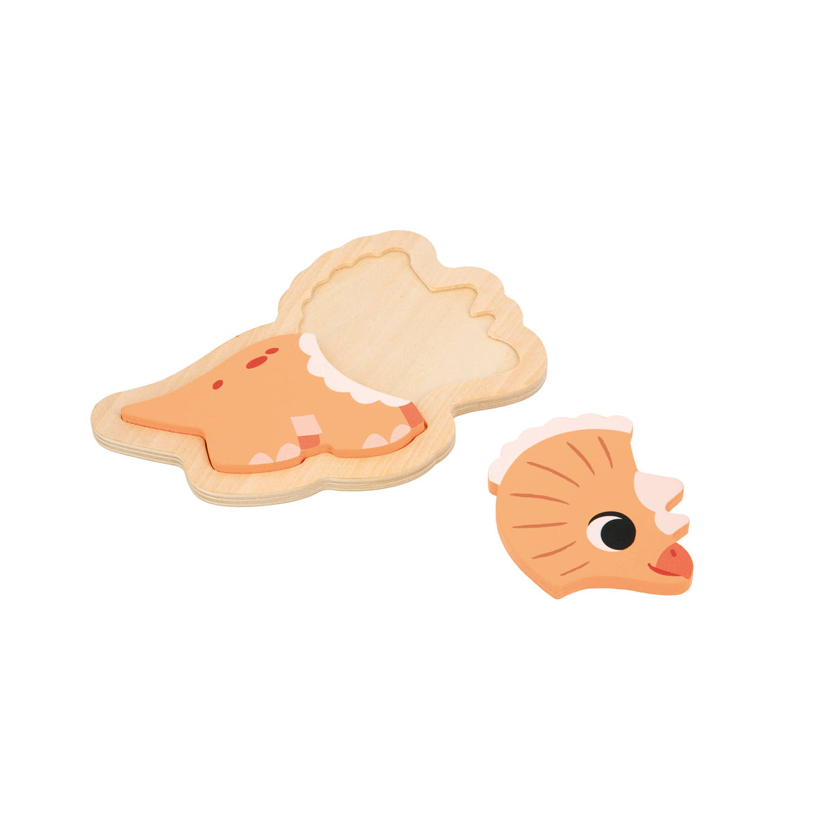 Dinosaur shaped puzzzle on a white background