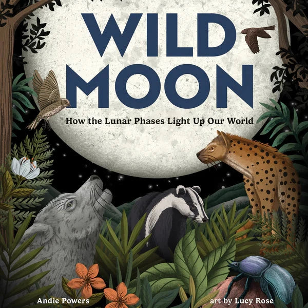 Book cover of 'Wild Moon' with animals and moon illustration