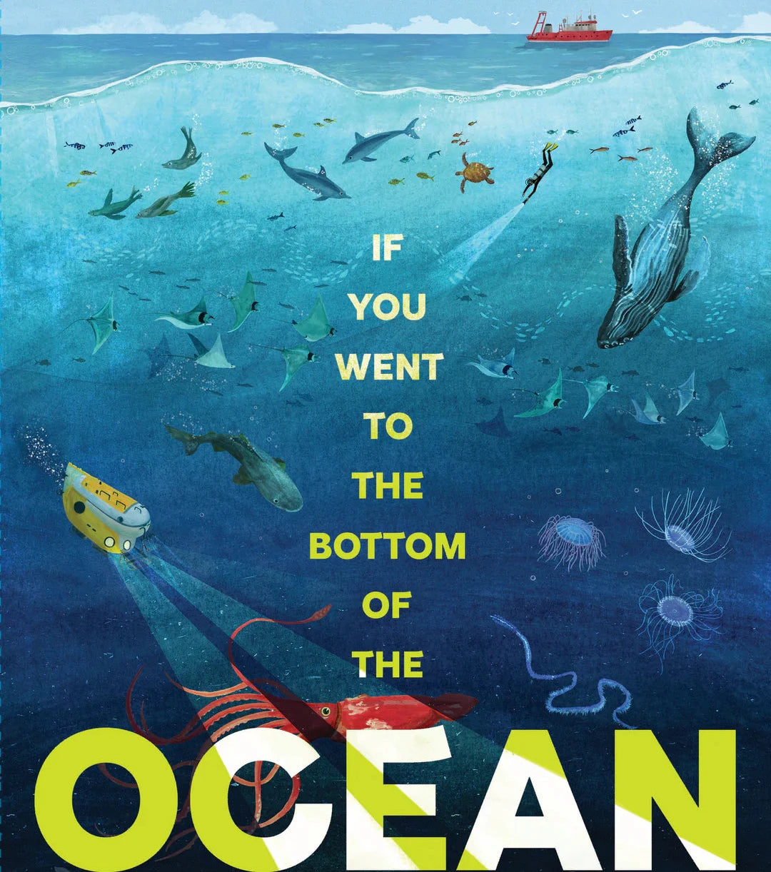 Book cover of 'If You Went to the Bottom of the Ocean' with underwater illustration and text.