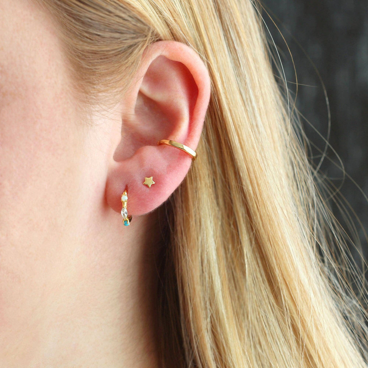 Seaside Spark Huggie Hoop Earrings
