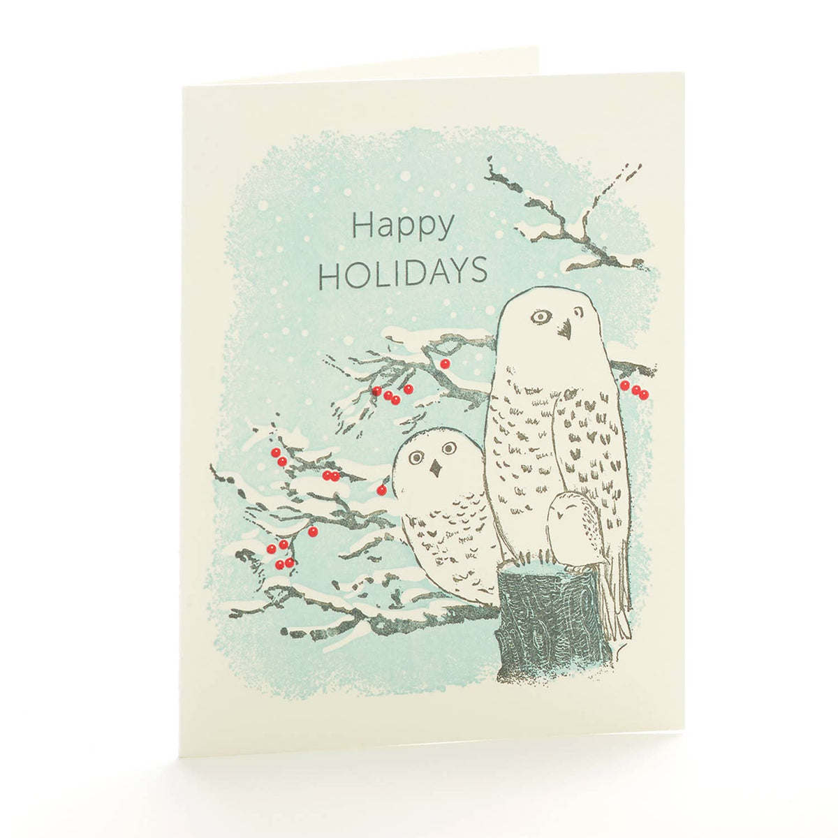 Snowy Owls Holiday Card