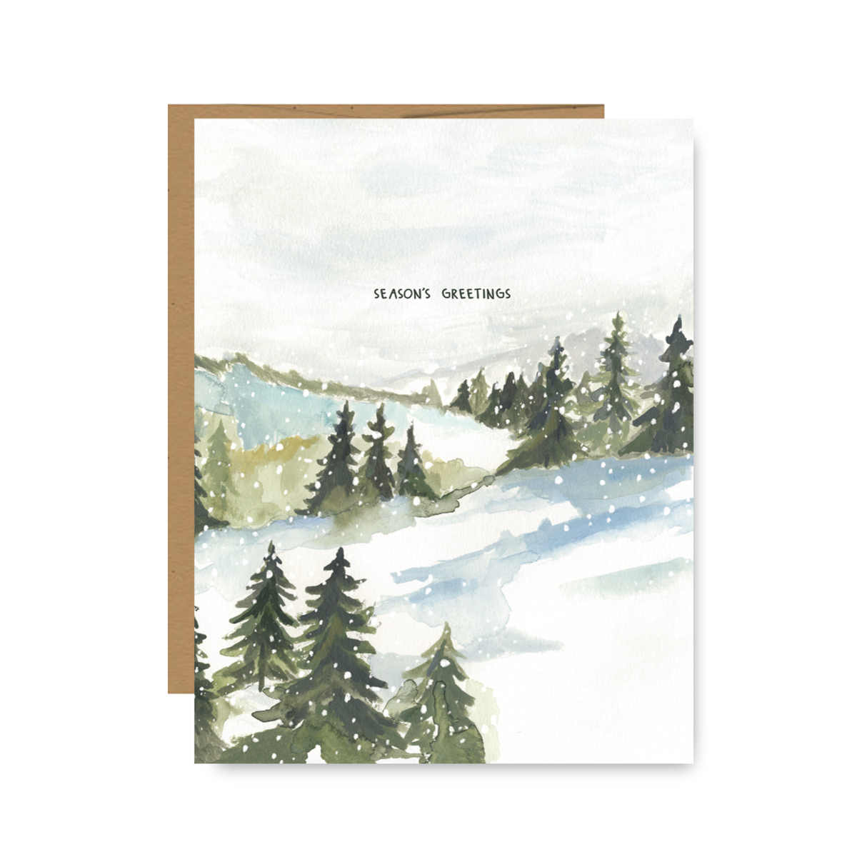 Season&#39;s Greetings Winter Trees Card