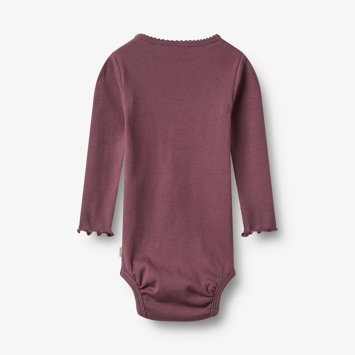 Purple baby bodysuit on a white background