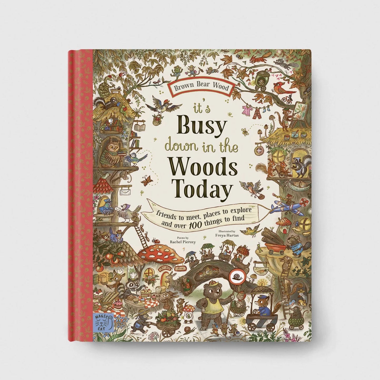 Children's book titled 'It's Busy Down in the Woods Today' with a colorful cover featuring illustrations of animals and nature.