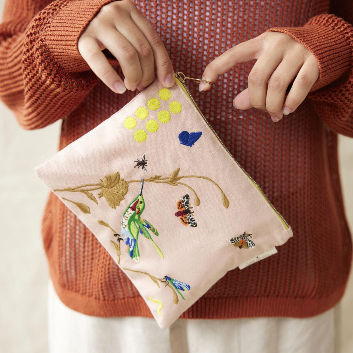 Botanical Embroidered Pouch