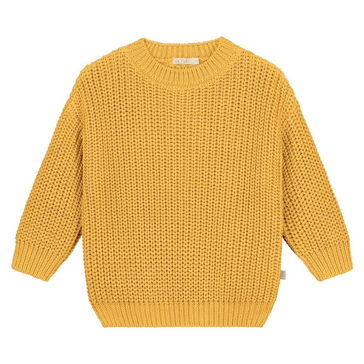 Yellow knitted sweater on a white background