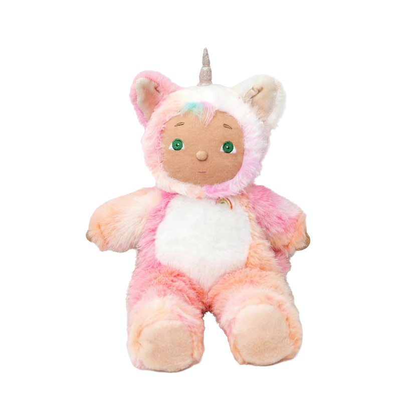 Plush toy with unicorn design on a white background