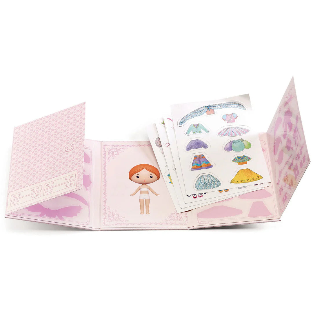 Book with a colorful illustration of a character on a pink cover