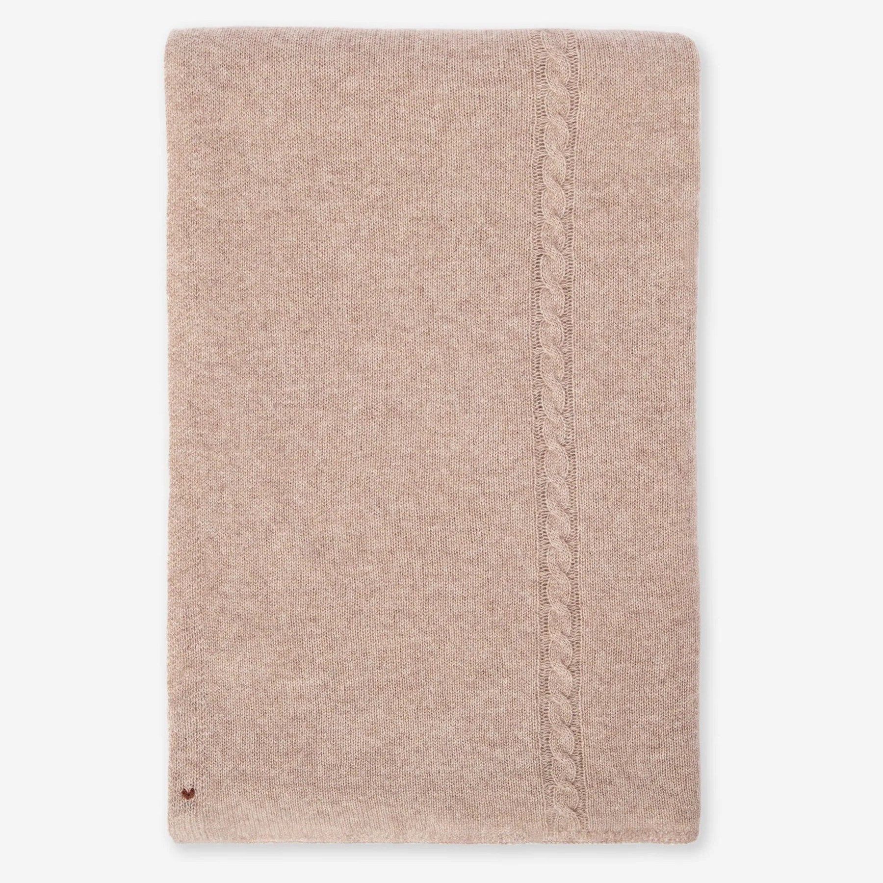 Taupe cashmere wrap on a white background