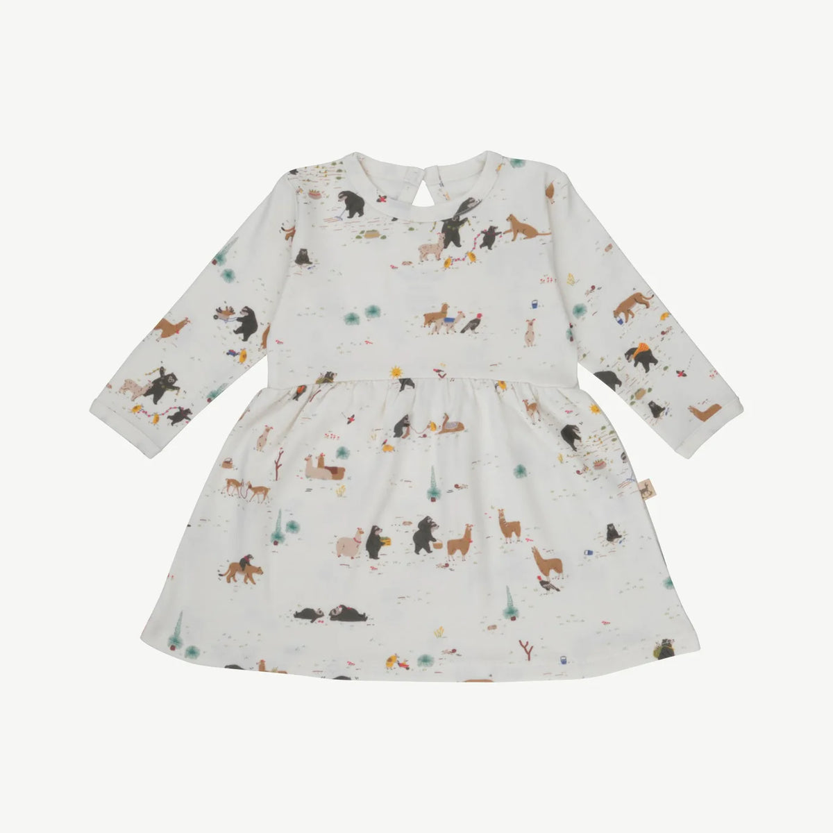 Children's dress with animal pattern on a white background
