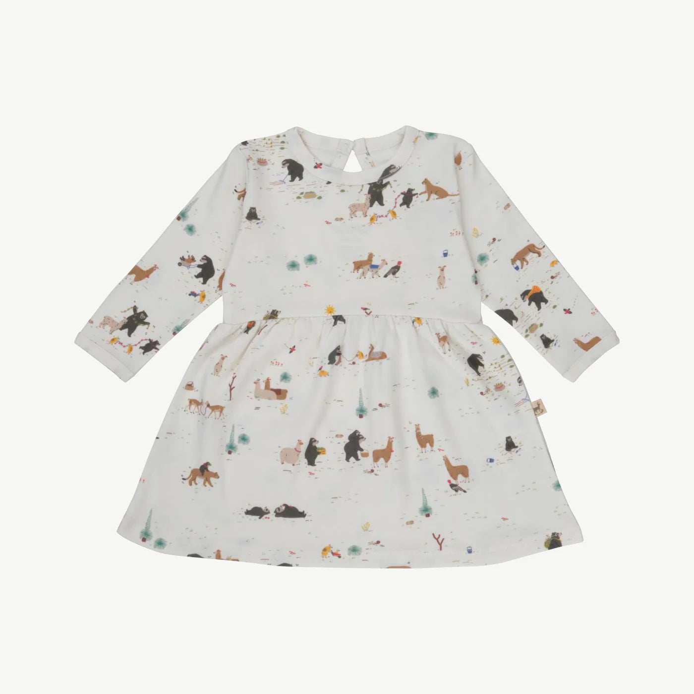 Children's dress with animal pattern on a white background