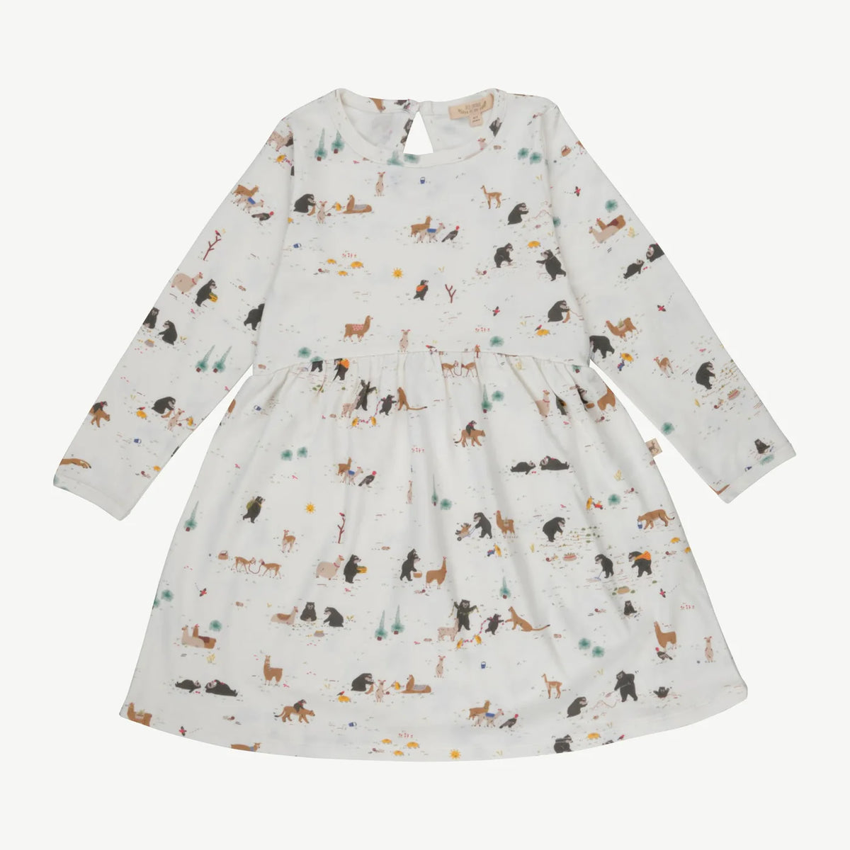 White dress with animal pattern on a white background