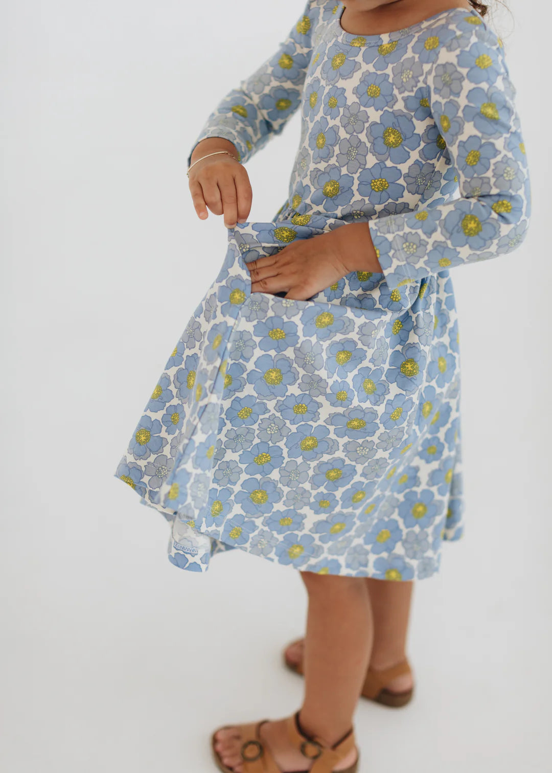 Twirl Dress in Periwinkle Meadow