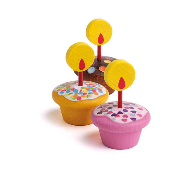 Box of Erzi Happy Birthday Muffins toy set with colorful packaging.