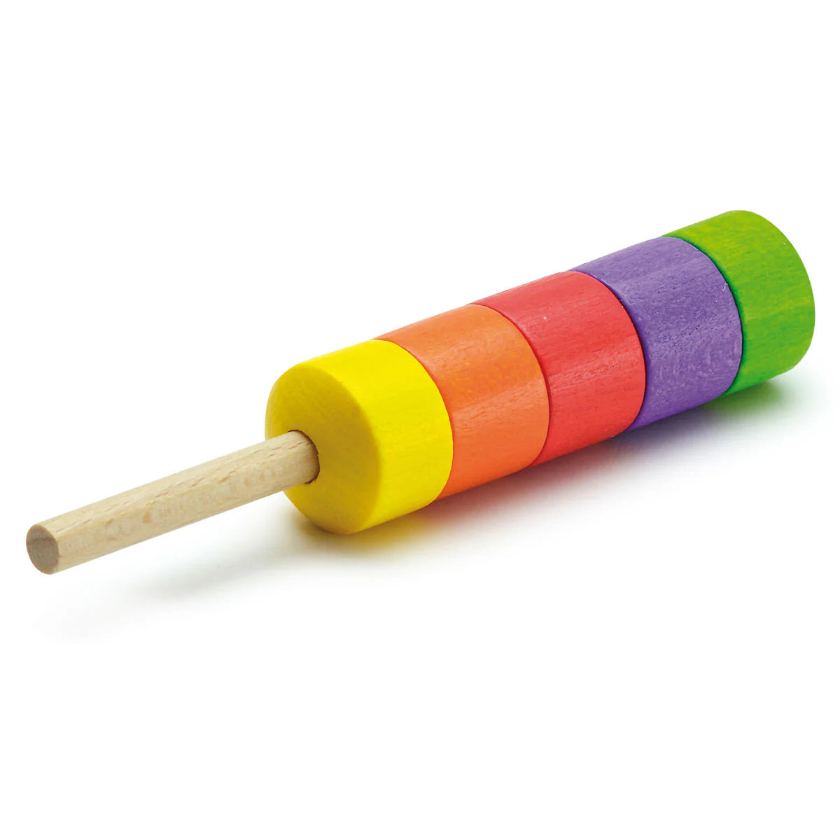 Colorful wooden popsicle on a white background