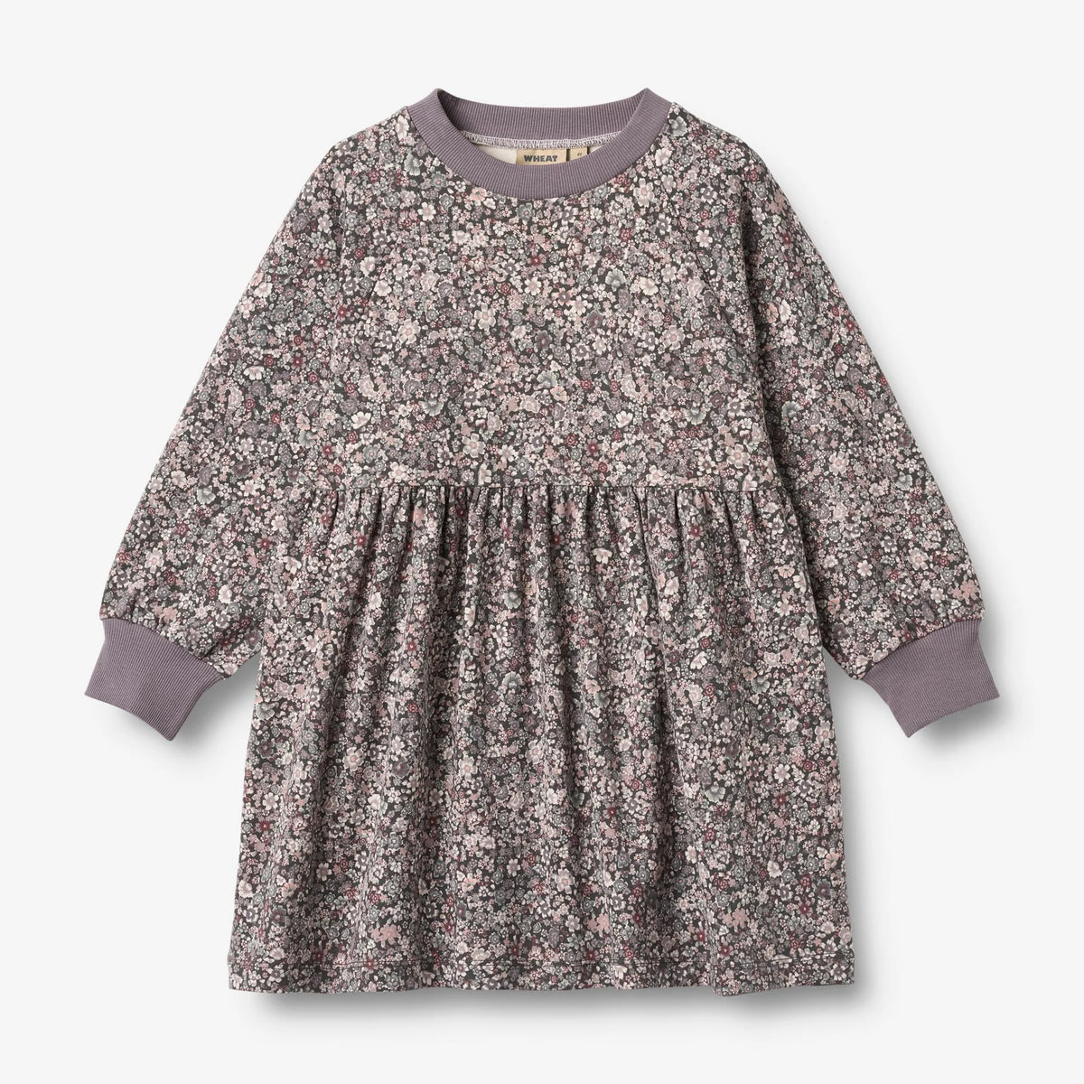 Jersey Dress Purple Stone Flower