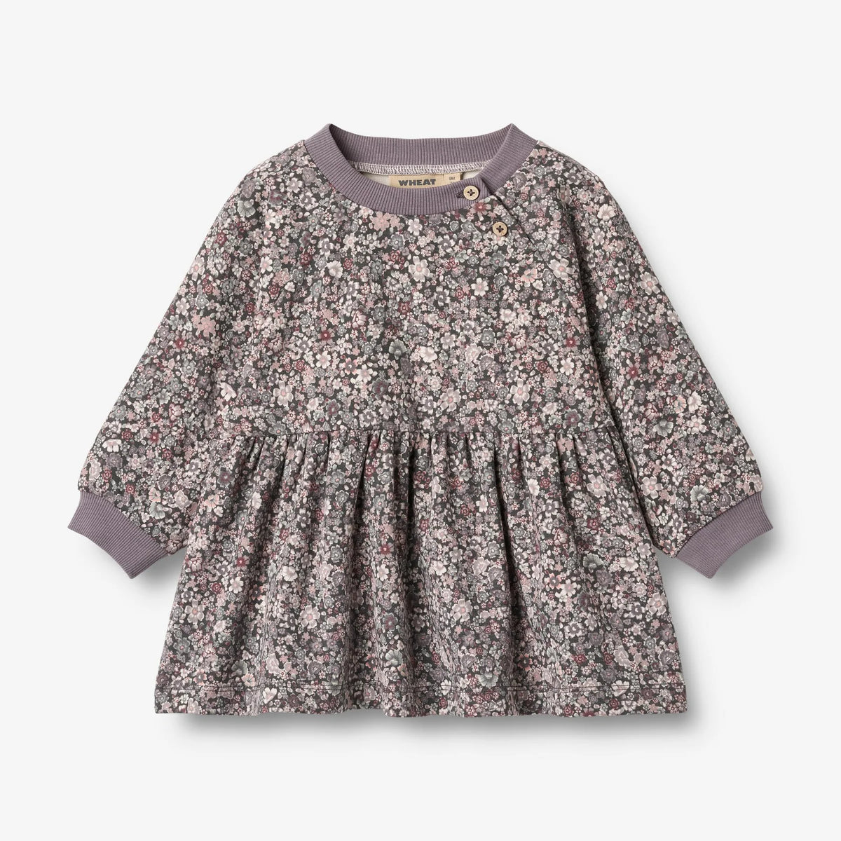 Jersey Dress Purple Stone Flowers baby