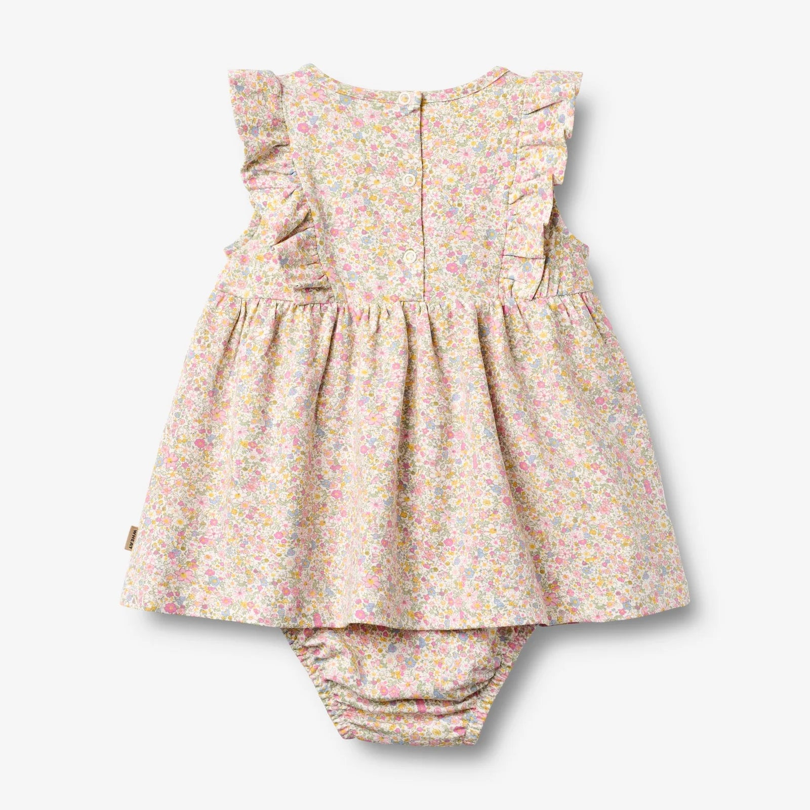 Floral baby romper on a white background