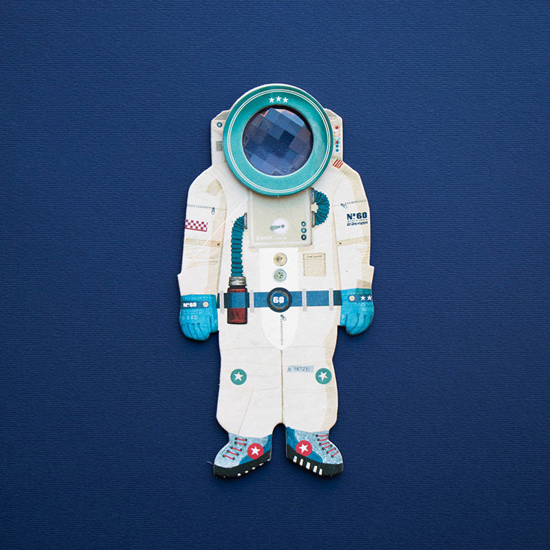 Illustration of an astronaut suit on a blue background