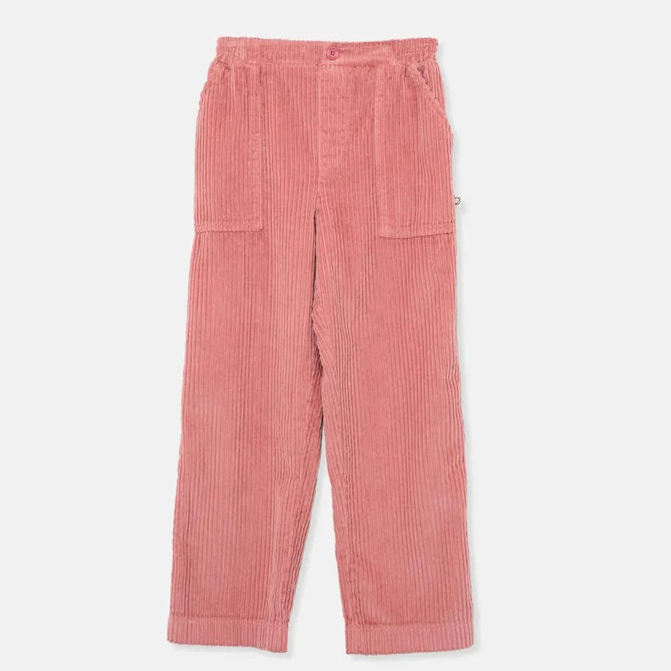 Pink Corduroy Straight Pants