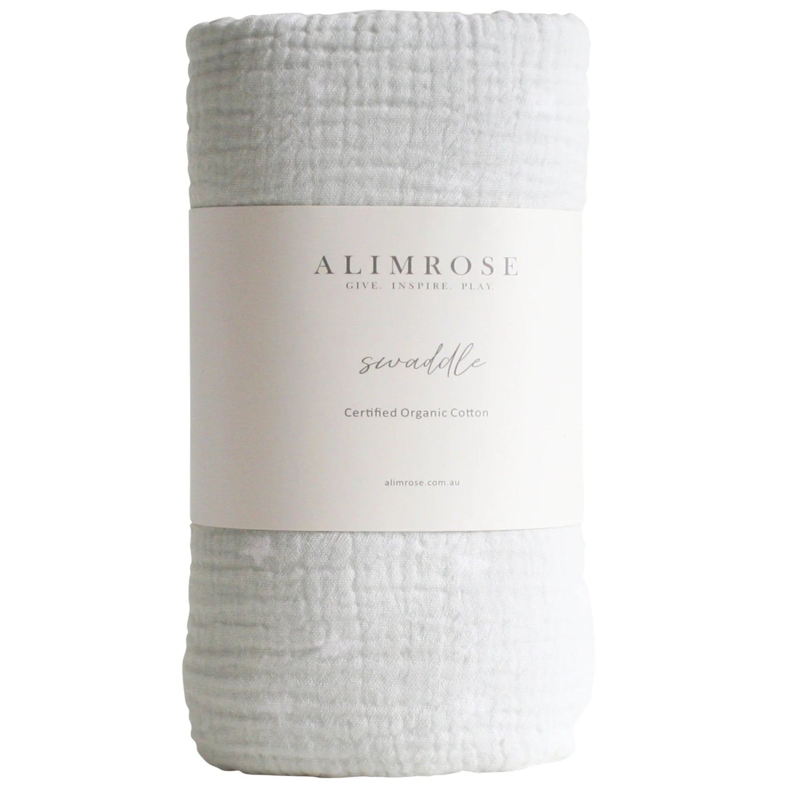 Alimrose swaddle blanket with floral pattern on a white background