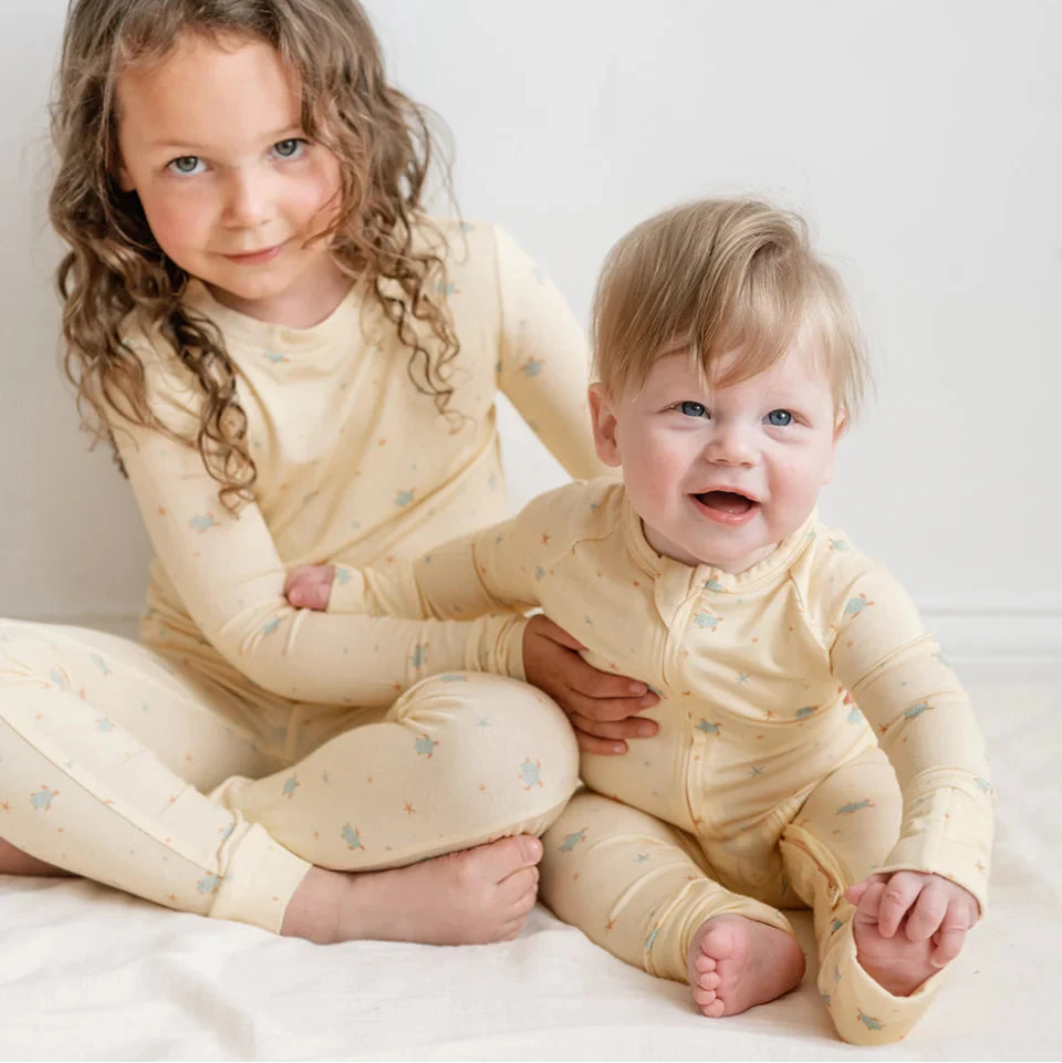 Modal Convertible Footie Pajamas- Turtles