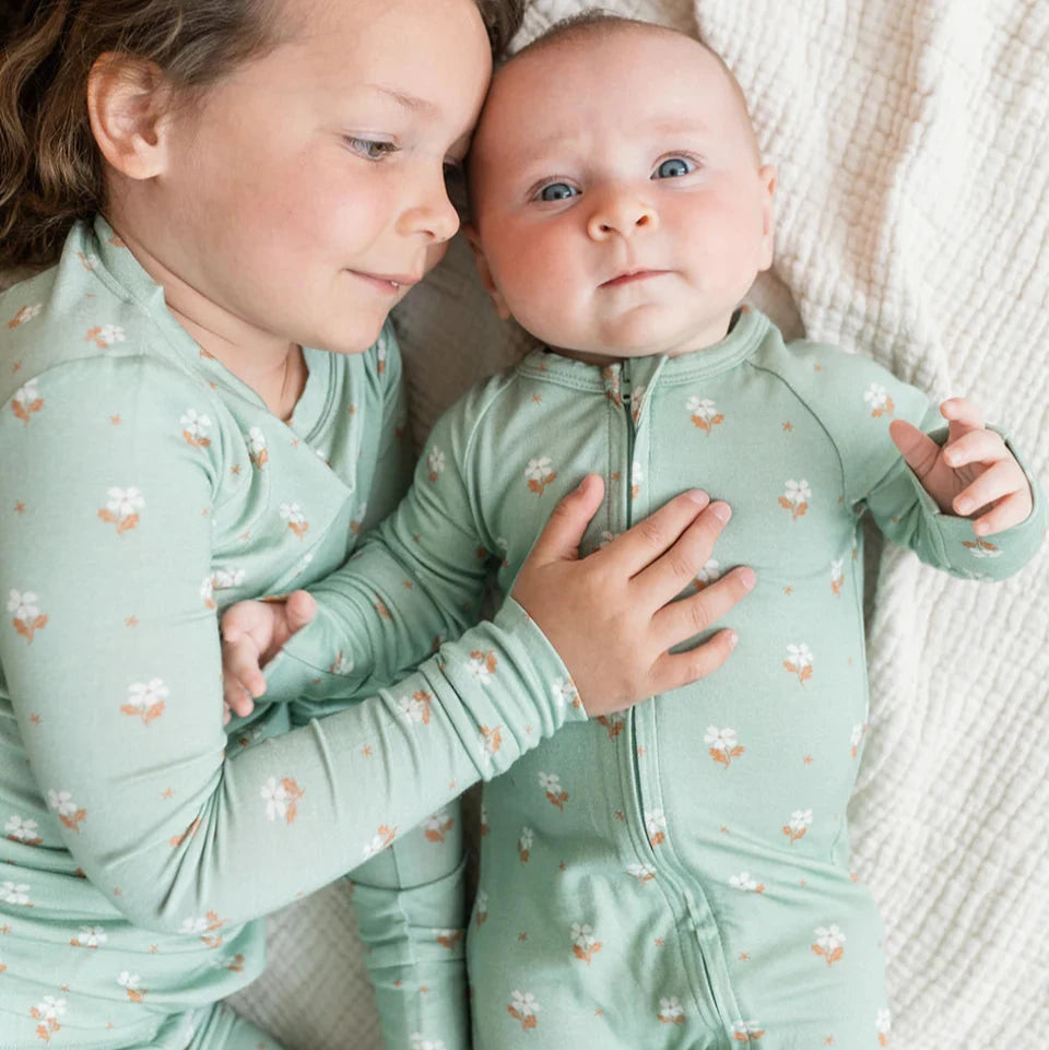 Modal Convertible Pajama-Seafoam Floral