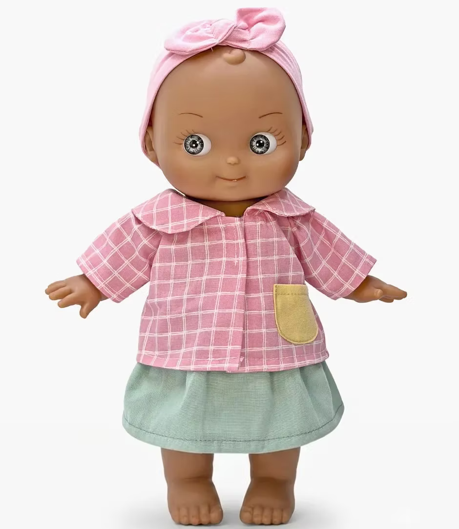 Minikane Mini Pancha Doll Maia with  Plaid School Outfit