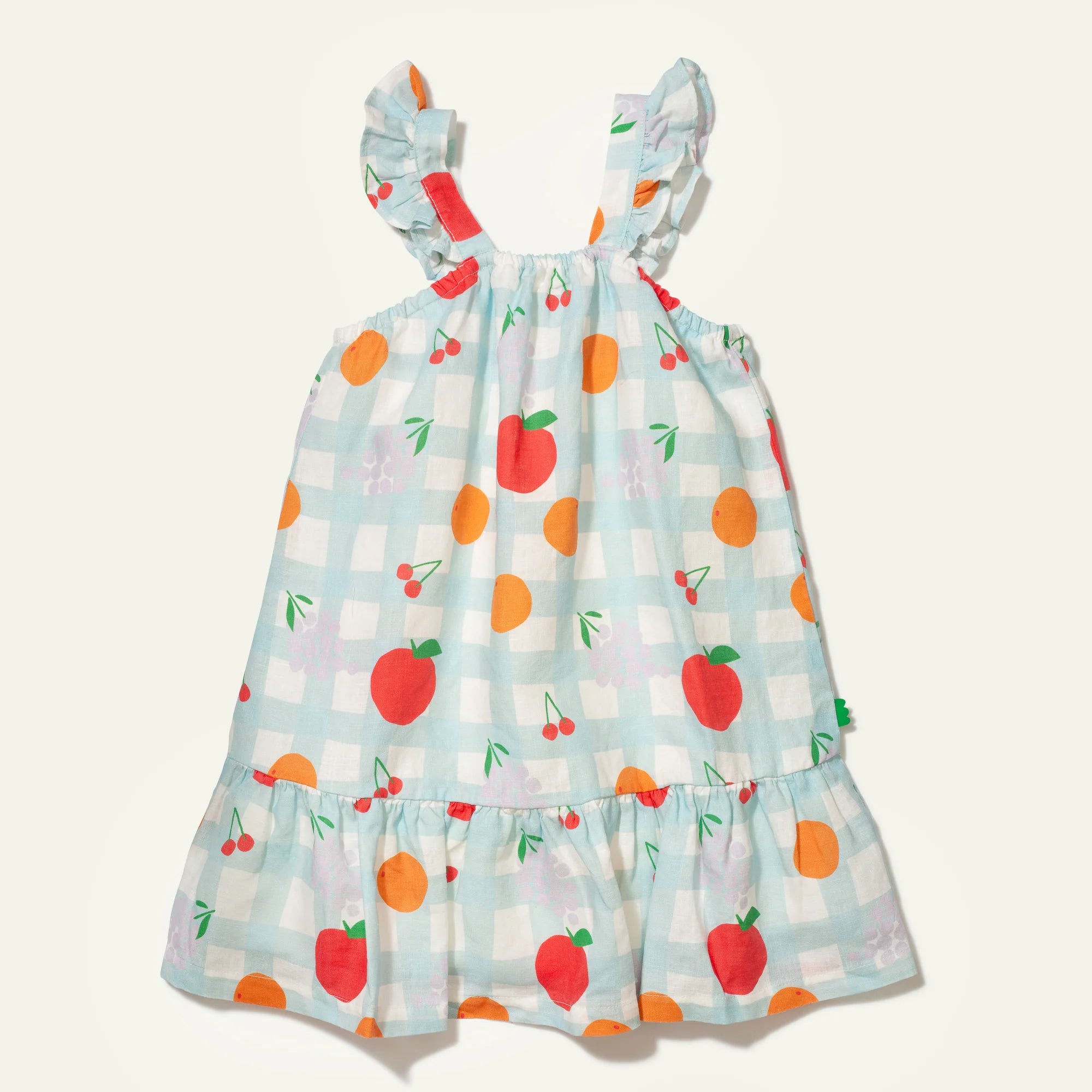 picnic birthday dress Linen Picnic Kid Ruffle Dress 4Y