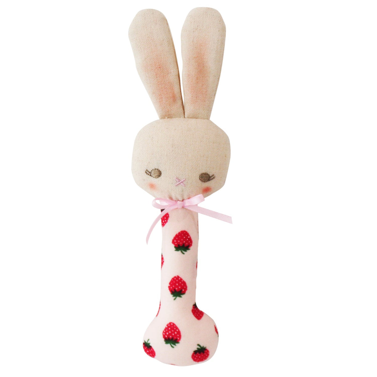 Bunny Stick Rattle Strawberry