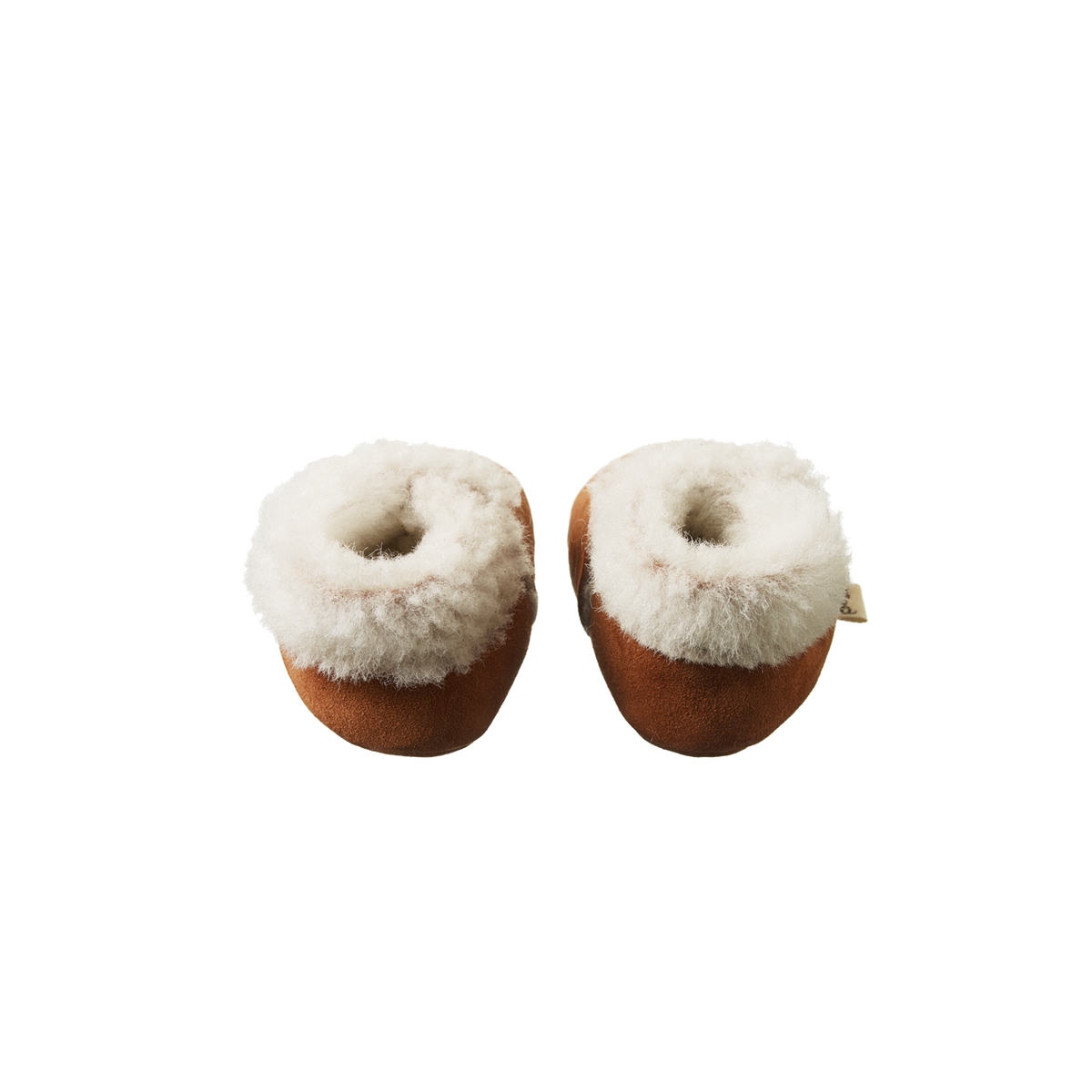 Backside of lambskin baby booties
