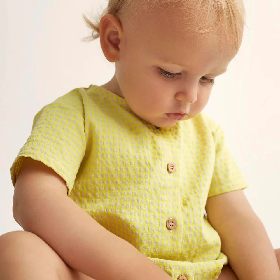 Recycled Gingham Baby Jumpsuit