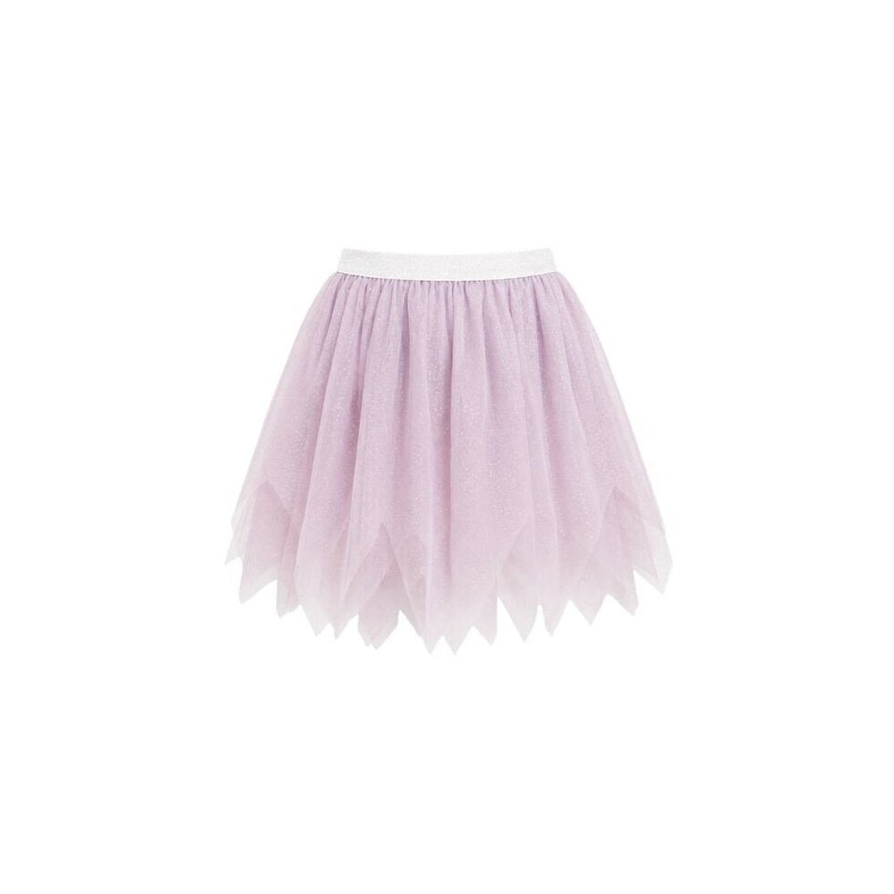A light pink tulle tutu skirt with a white elastic waistband, shown against a plain white background.