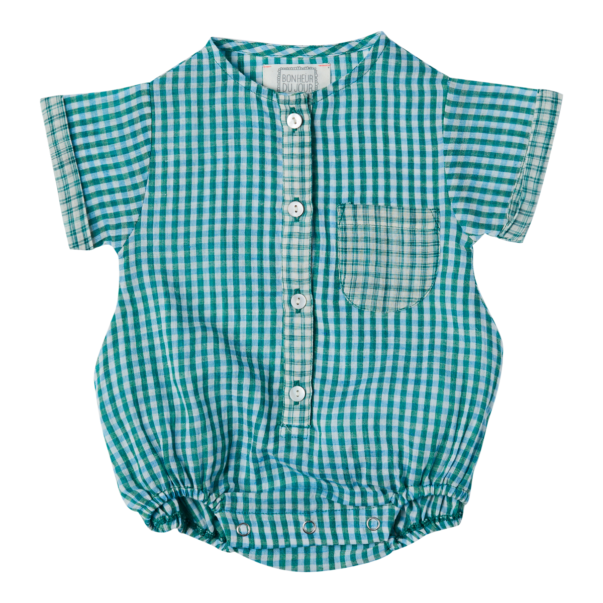 Blue Gingham Romper