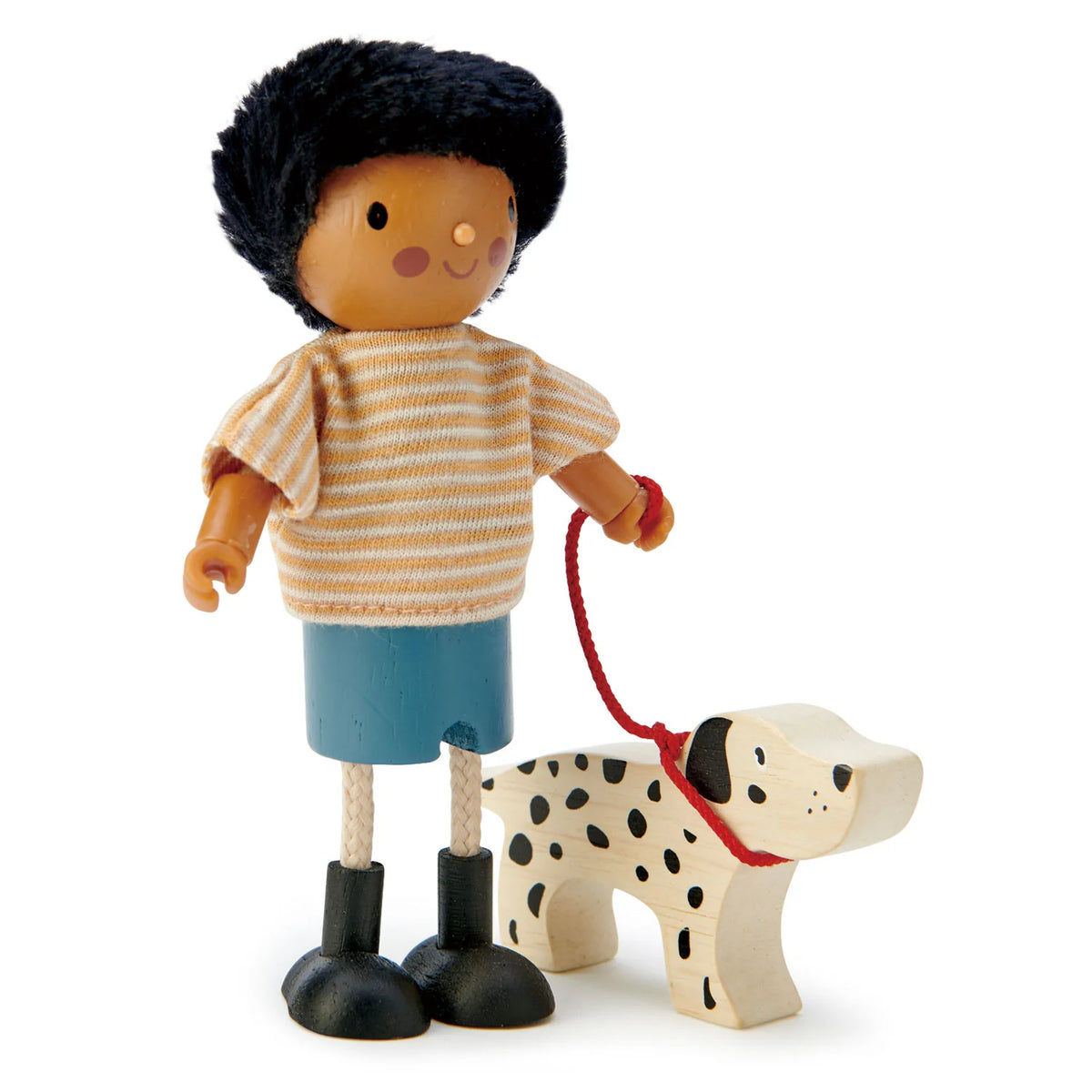 Toy figure  with a dog on a white background
