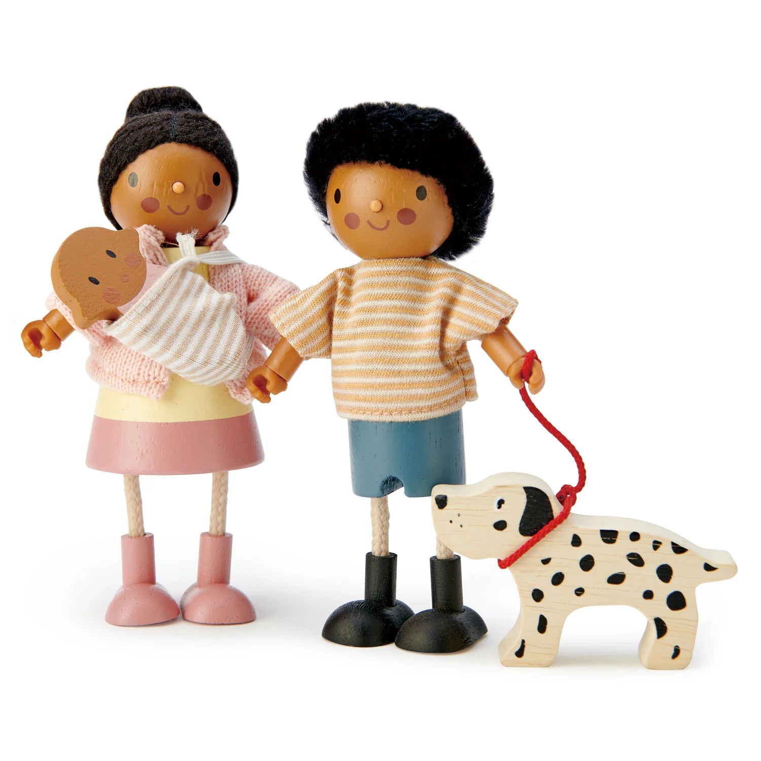Toy figure  with a dog on a white background