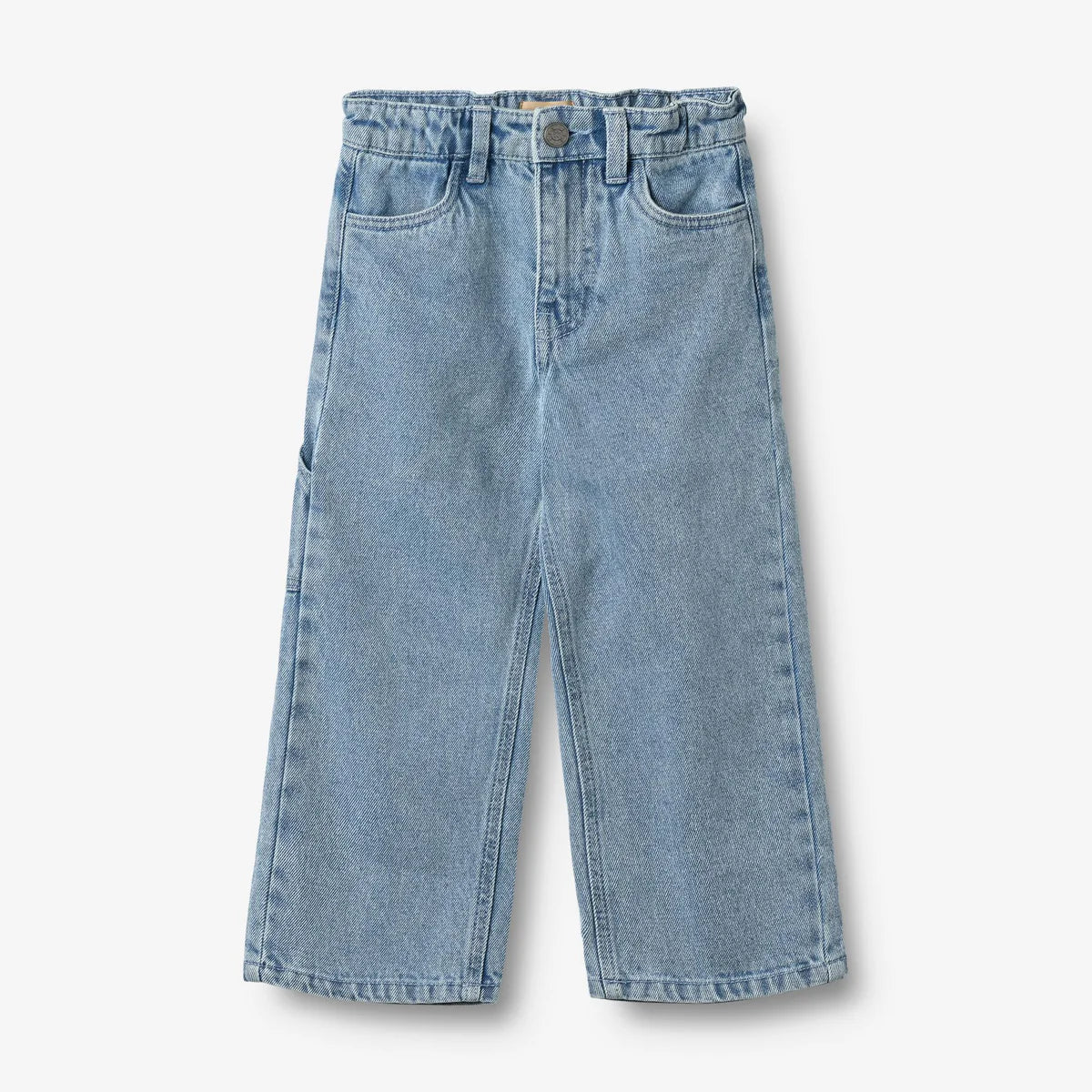 Light blue jeans on a white background