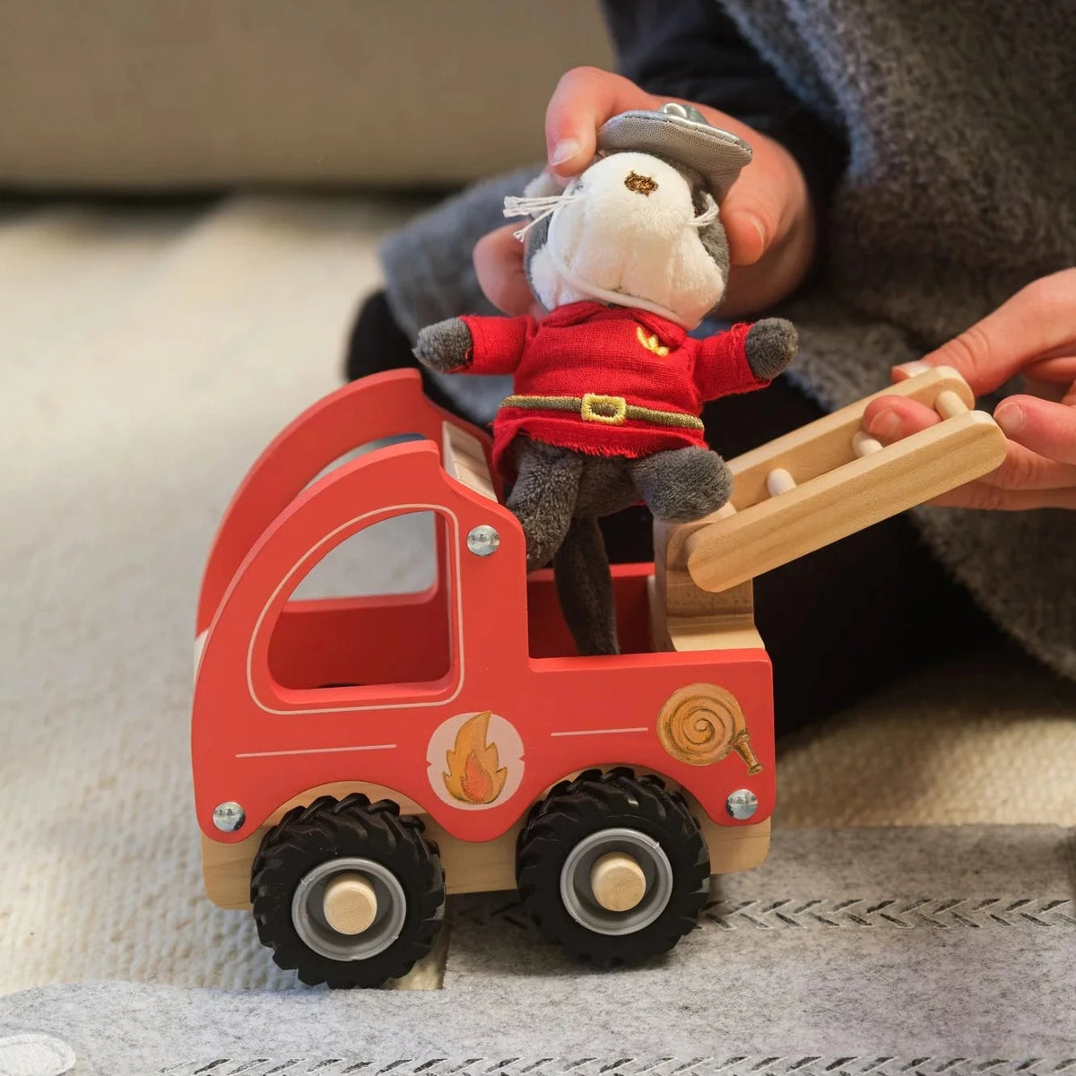 Fire Truck with Minature Friend