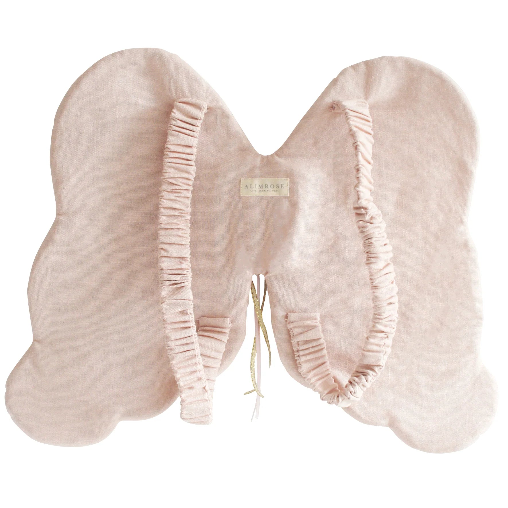 pink butterfly wings with white pom pom