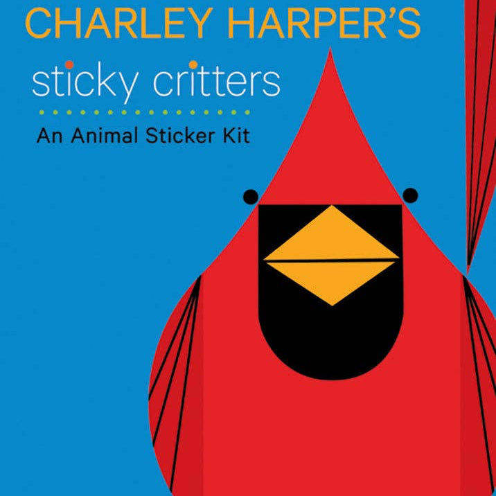 Sticker kit cover with a red bird illustration on a blue background