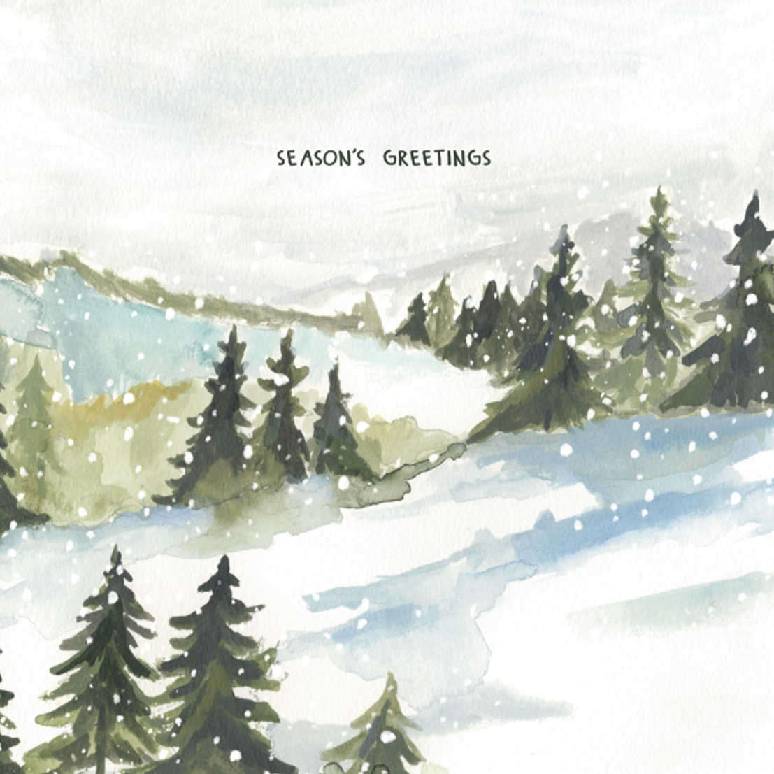 Season&#39;s Greetings Winter Trees Card