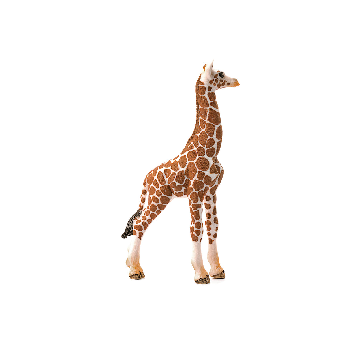 Plush giraffe toy on a white background
