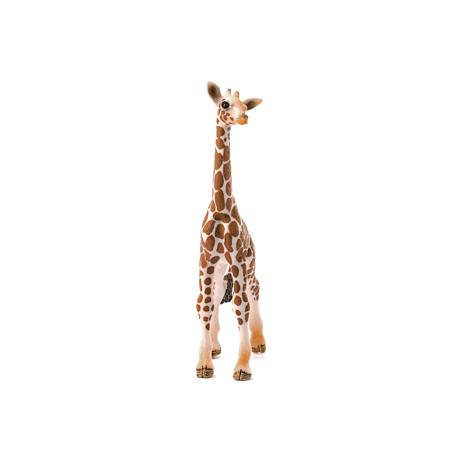 Plush giraffe toy on a white background